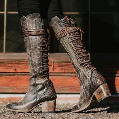 Bottes cavalières zippées latérales pour femmes