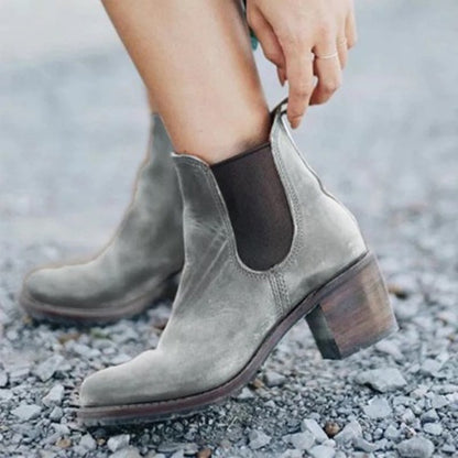 High-heeled Thick-heeled Fashion Low-top Boots