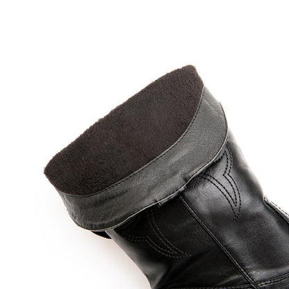 Mid heel pointed toe boots