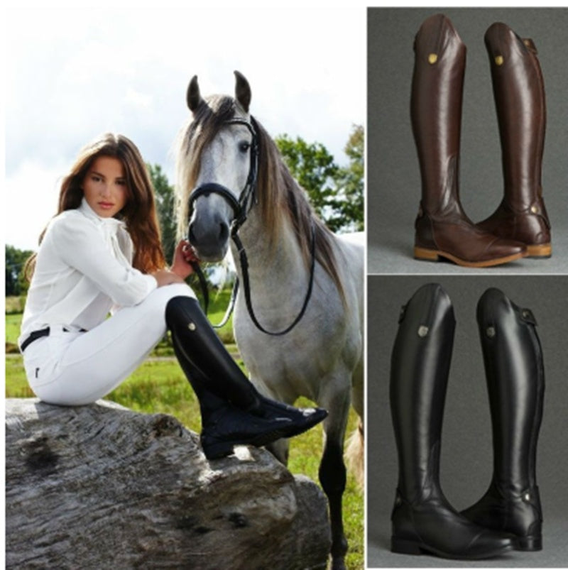 Women's Knee High Smooth Leather Riding Boots Temperature