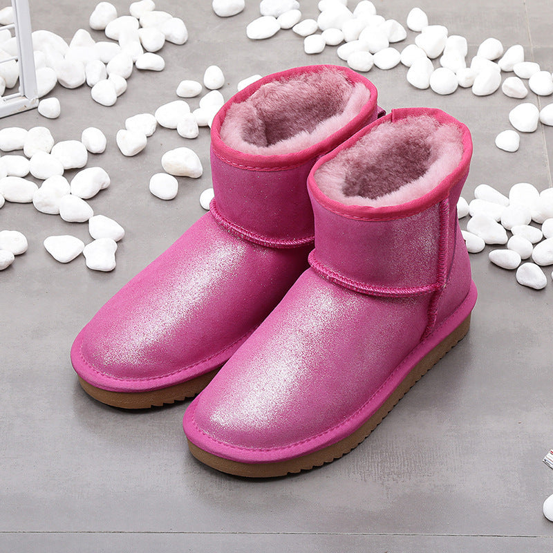 Botas de nieve de tubo corto, cálidas y aterciopeladas, para mujer All-Match