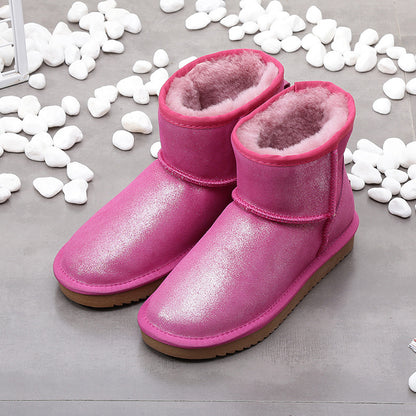 Bottes de neige courtes chaudes et en velours pour femmes