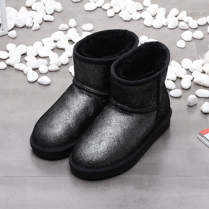 Botas de nieve de tubo corto, cálidas y aterciopeladas, para mujer All-Match