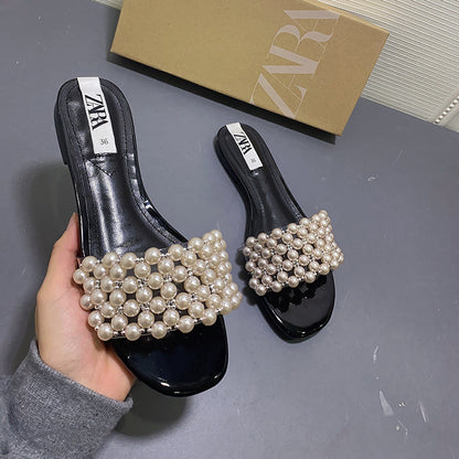 New Open-Toed Outer Wear Flat Shoes Slippers