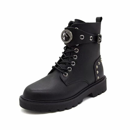 High-Cut Mid-Tube Women's Boots With Rivet Martin Boots