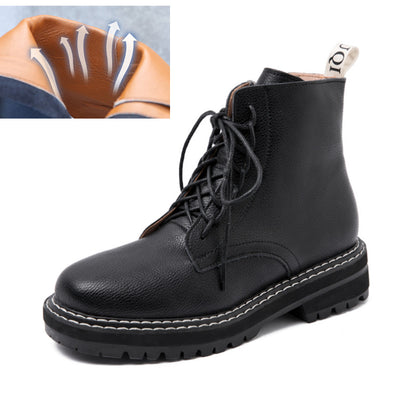 Botas Martin con cordones y punta redonda, estilo británico, para mujer