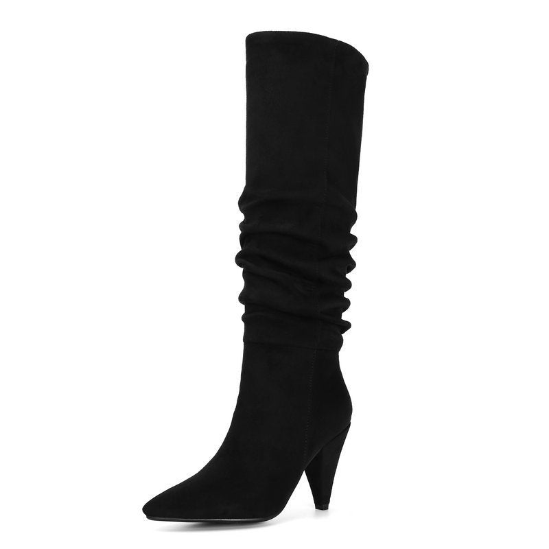 Fashion Women's Pointed Toe Tapered Heel High-Heeled Boots