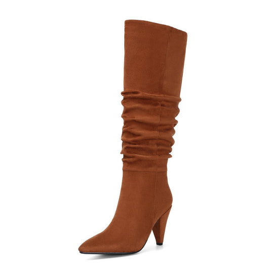 Fashion Women's Pointed Toe Tapered Heel High-Heeled Boots