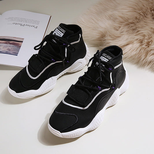 Women's High-Top Casual Sneakers With Warm Thick-Soled Shoes