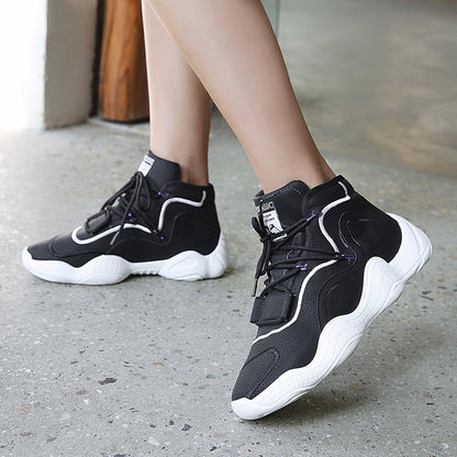 Women's High-Top Casual Sneakers With Warm Thick-Soled Shoes