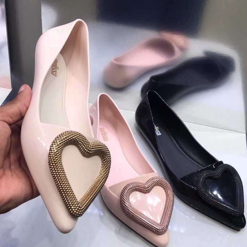 Love Shoes Jelly Shoes Flat Pointed Shoes