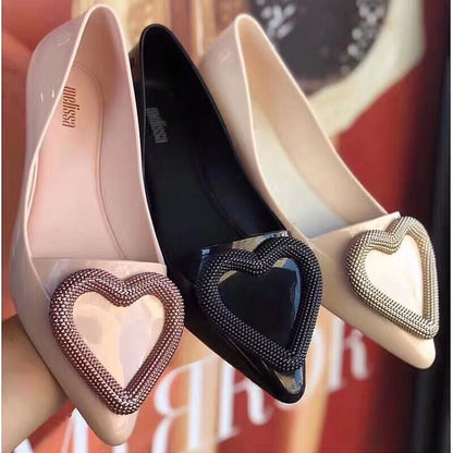 Love Shoes Jelly Shoes Flat Pointed Shoes