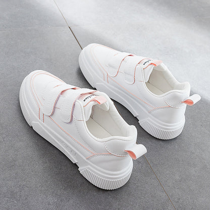 Little White Shoes Women's Velcro Casual Flat Single Shoes Comfortable Women's Shoes