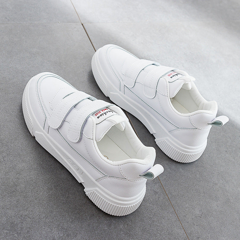 Little White Shoes Women's Velcro Casual Flat Single Shoes Comfortable Women's Shoes