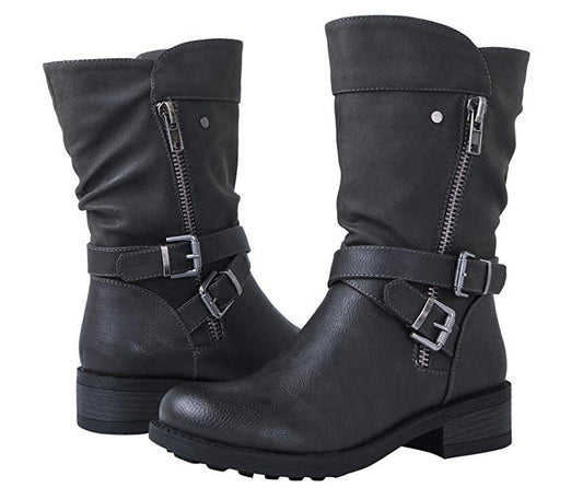 Large Size Women's Shoes Belt Low Heel Casual Boots