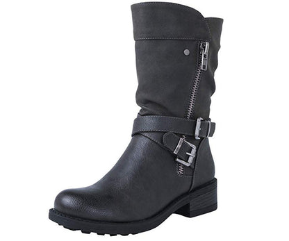 Large Size Women's Shoes Belt Low Heel Casual Boots