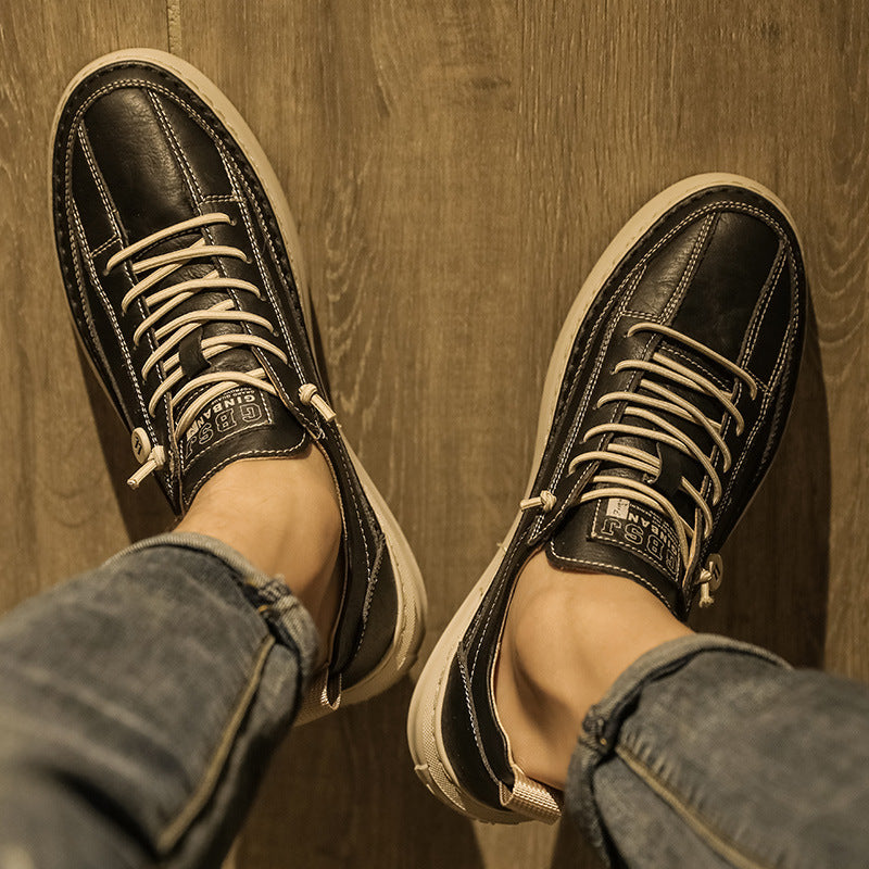 Chaussures en cuir décontractées Baskets tendance pour hommes