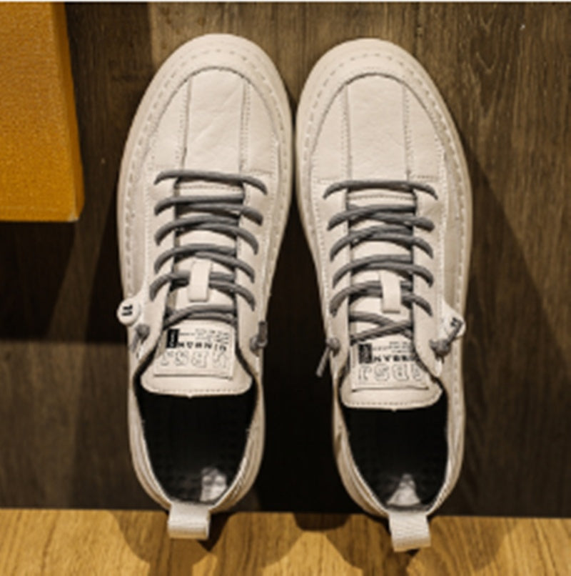 Zapatos casuales de cuero Zapatillas deportivas de tendencia para hombre que combinan con todo