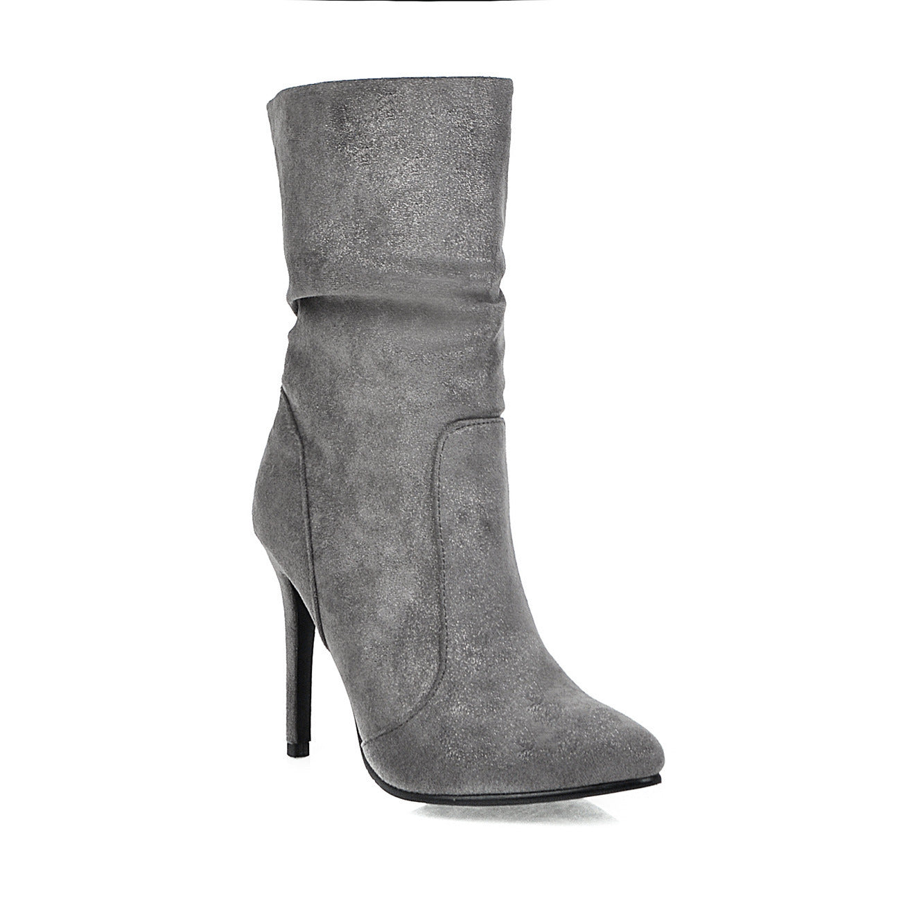 Botas sexis de tacón bajo y tacón de aguja para mujer, de talla grande