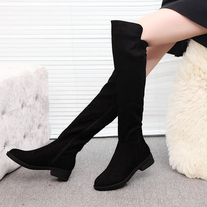 Women's Long High Tube Flat Over The Knee Boots