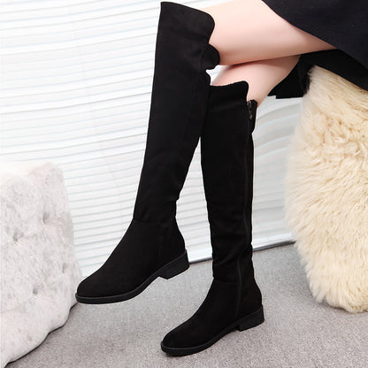 Women's Long High Tube Flat Over The Knee Boots