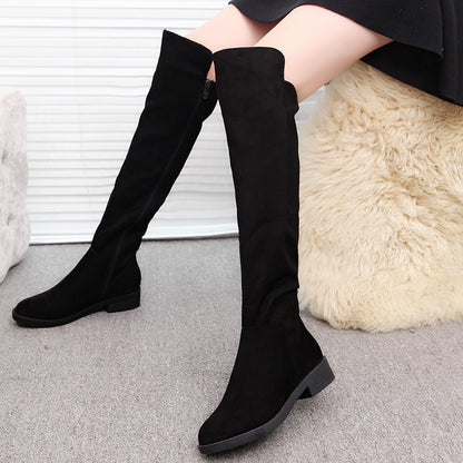 Women's Long High Tube Flat Over The Knee Boots