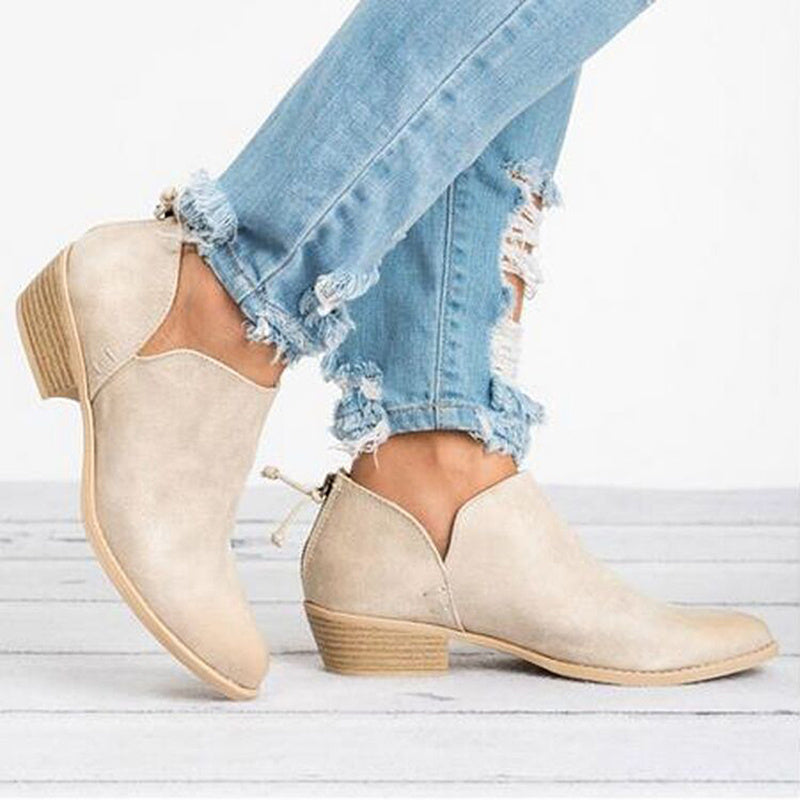 Autumn Women Shoes Retro High Heel Ankle Boots