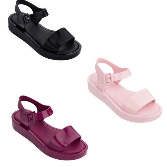 Zapatos de madre combinables con plataforma Sandalias de plataforma con palabra Jelly