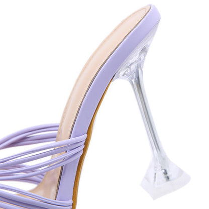 Beautiful Fashion Open Toe Sandals Transparent High Heels