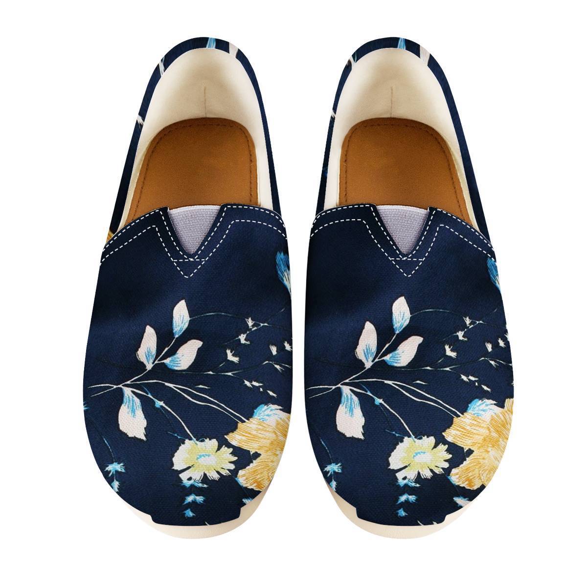 Rose Flower Casual Canvas Shoes Lazy Cloth Shoes