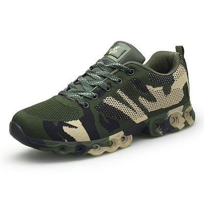 Zapatillas deportivas casuales para exteriores con diseño de camuflaje y punto volador para hombre