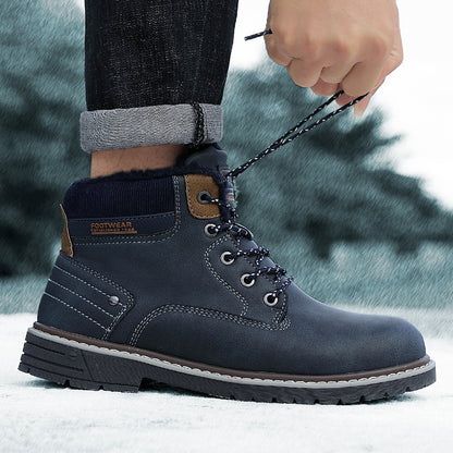 Botas Martin para hombre, cálidas, de algodón, botas de nieve