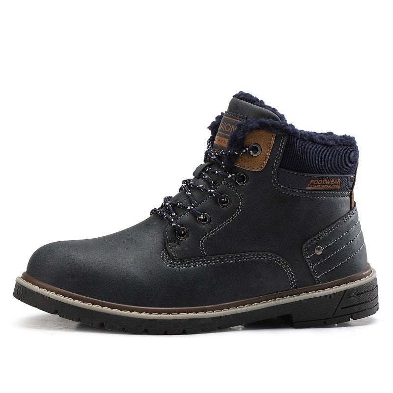 Botas Martin para hombre, cálidas, de algodón, botas de nieve