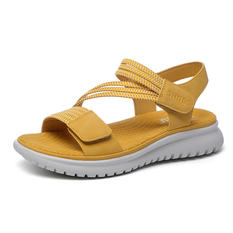 Women's Sandals Simple And Light Sporty Wedge Heel Elastic Plus Size Slippers