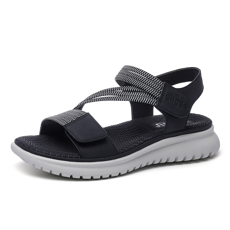 Women's Sandals Simple And Light Sporty Wedge Heel Elastic Plus Size Slippers