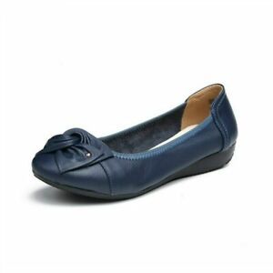 Middle-Aged Womens Shoes Leather Shoes Flat-Bottomed Flat-Heeled Shoes Spring And Summer Leather Mother Shoes