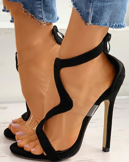 Sexy Super High Heel Back Zipper Sandals