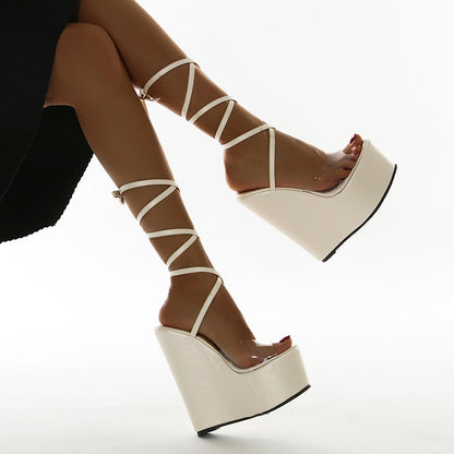 New Simple Wedge Belt Sandals