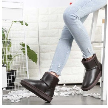 Bottes de neige courtes chaudes et en velours pour femmes