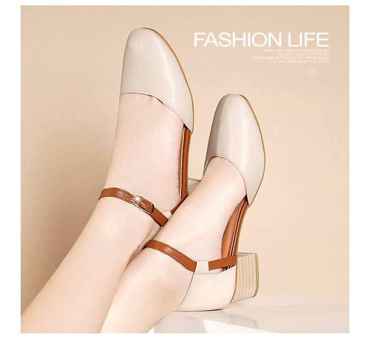 Baotou Sandals For Female Students Korean Style High Heels