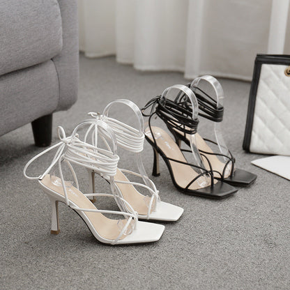 Simple Strap Roman High Heel Sandals