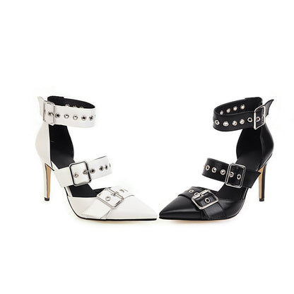 New Product Sexy Stiletto Super High Heel Super Large Buckle Strap Hollow Sandals Women