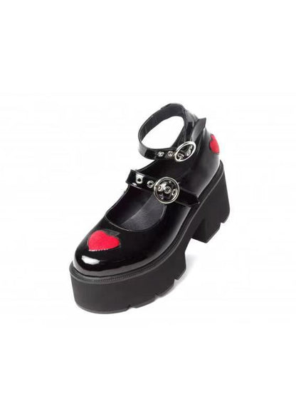 Comercio exterior transfronterizo Zapatos de cuero pequeños de estilo británico para mujer Nuevos zapatos de uniforme Mary Jane Jk Zapatos de mujer de primavera con forma de corazón de melocotón Zapatos individuales