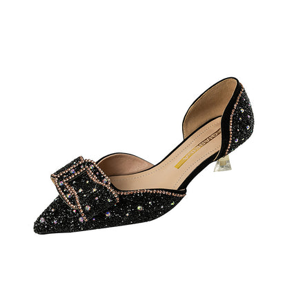 Sandalias Stiletto Punta Tacones Altos Rhinestone Conjunto Pies