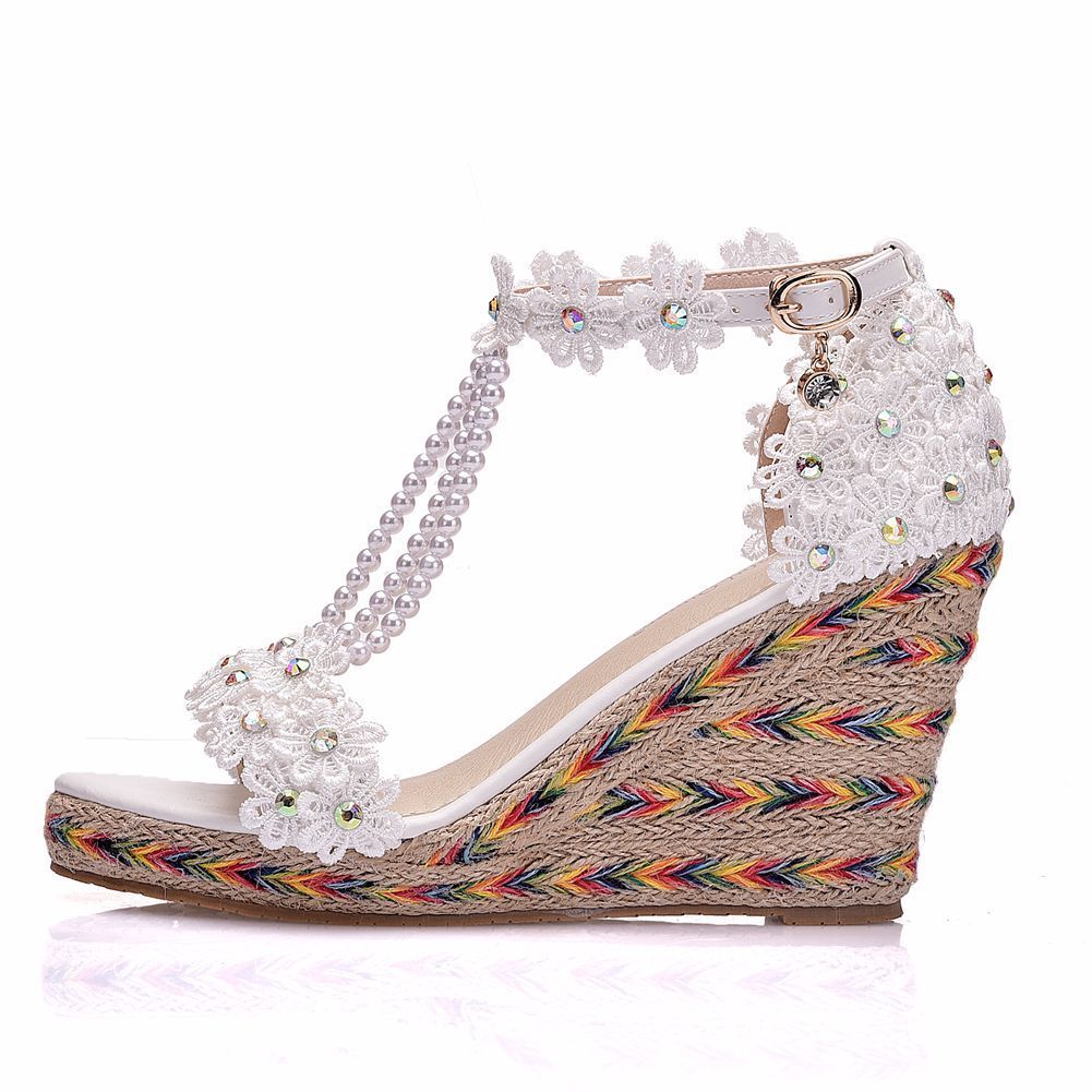 Rainbow Lace Beaded Sandals