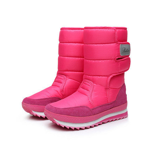 Botas planas de algodón para nieve, cálidas, antideslizantes, impermeables, para invierno