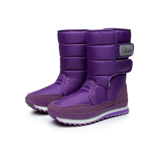 Botas planas de algodón para nieve, cálidas, antideslizantes, impermeables, para invierno