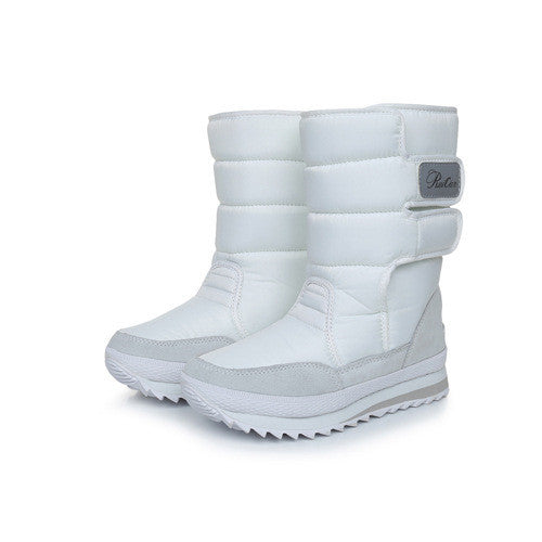 Botas planas de algodón para nieve, cálidas, antideslizantes, impermeables, para invierno