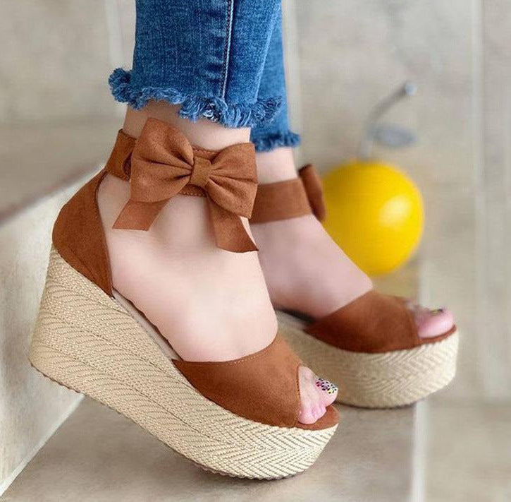 Fish Mouth Suede Sandals Women'S Shoes With Platform Platform