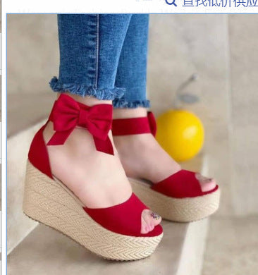 Fish Mouth Suede Sandals Women'S Shoes With Platform Platform